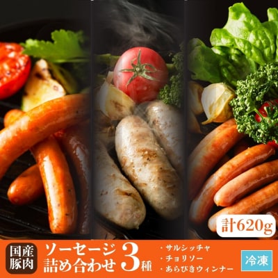 国産豚肉 ソーセージ3種詰め合わせ (サルシッチャ / チョリソー / あらびきウィンナー)