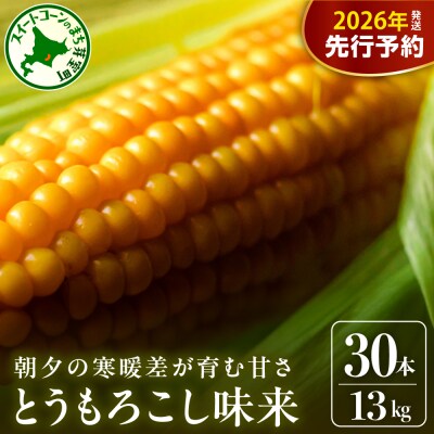 【2026年分先行受付】北海道十勝 芽室町産 とうもろこし 味来 30本