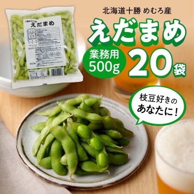 北海道十勝芽室町　十勝めむろ 業務用えだまめ 1袋500g ×20袋 me003-081c