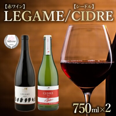 北海道十勝芽室町★数量限定★LEGAMEとCIDRE【北海道産リンゴ100%】 2本セット 750m | ふるさと納税のお礼品