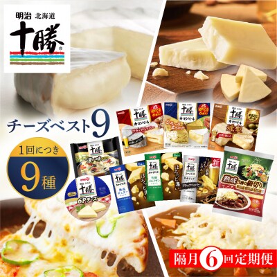 【隔月6回コース定期便】明治北海道十勝チーズ 新・ベスト9 食べ比べセット me003-106-k6