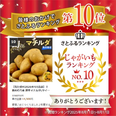 【先行受付2026年4月出荷】十勝めむろ産 越冬マチルダLサイズ5kg me010-018c-25