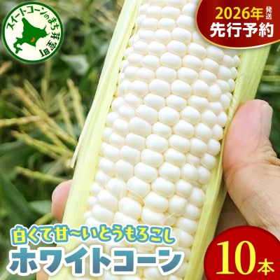 【先行受付】北海道十勝芽室町 ほーぷぶりっじのホワイトコーン 10本　me078-004c-26