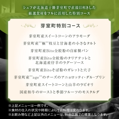 【青山　イタリアン】リストランテホンダ 厳選食材で紡ぐ「芽室町ふるさと特別コース」食事券1名様分