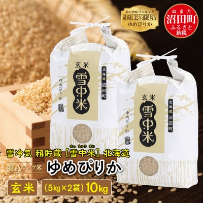 【令和7年産 先行受付】ゆめぴりか 玄米 10kg(5kg×2袋) 雪冷気 籾貯蔵 北海道 雪中米