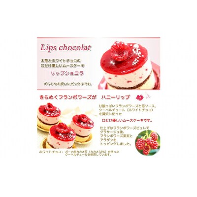 甘酸っぱい♪木苺ムースケーキ『リップショコラ』 北海道・新ひだか町のオリジナルケーキ