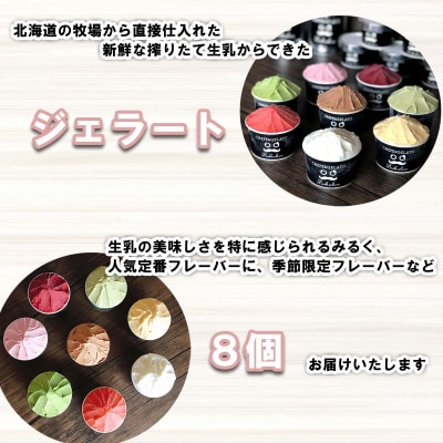 北海道産 生乳 ジェラート アイス 8個 ジェラートセット