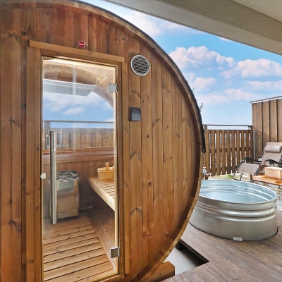 北海道新ひだか町みついし昆布温泉蔵三 バレルサウナ&露天風呂付き特別和室宿泊券