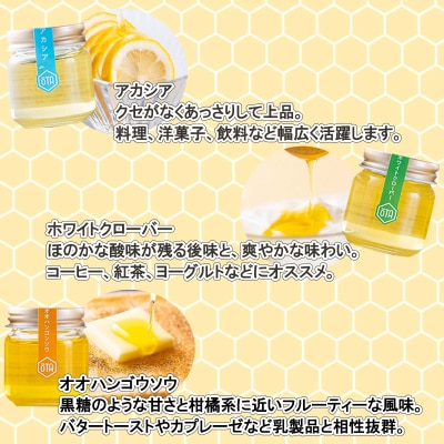 北海道産天然はちみつ5種 250g(各50g)食べ比べセット