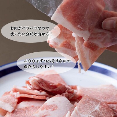 <定期便12回> 北海道産 健酵豚 小間切れ 計 1.2kg (全14.4kg)