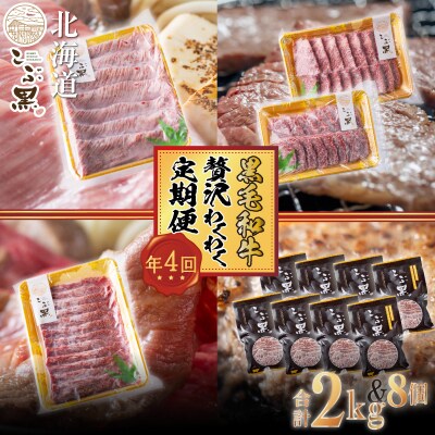 【定期便4回】北海道産黒毛和牛こぶ黒 A5贅沢わくわく定期便【LC】
