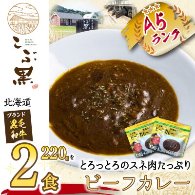 北海道産 黒毛和牛 こぶ黒 A5 ビーフカレー220g&times;2パック 