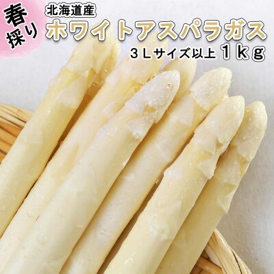北海道産ホワイトアスパラガス 3Lサイズ 以上1kg