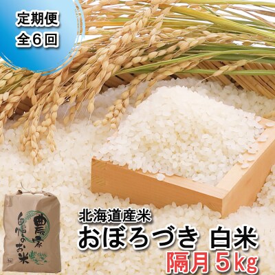 < 定期便 6回 > 北海道産 希少米 おぼろづき 白米 5kg 北海道 新ひだか町