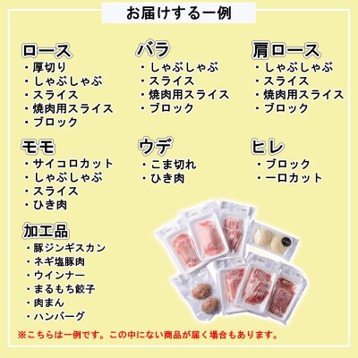 ＜定期便6回＞北海道産健酵豚 おまかせセット(加工品あり)隔月各3～4パック