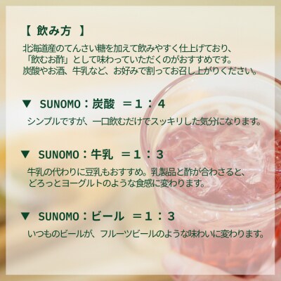 北海道産ハスカップ発酵酢 SUNOMO希釈タイプ計4500ml(375ml×12本)