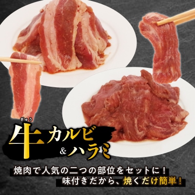 訳あり 牛ハラミ&カルビ 日高昆布使用特製タレ漬け2.4kg(各1.2kg)