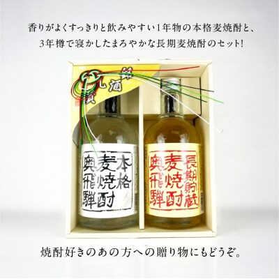  奥飛騨麦焼酎セット(本格麦・長期貯蔵)各720ml【16-18】