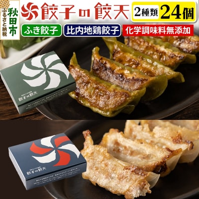 【比内地鶏餃子・新緑のふき餃子24個詰合せ】餃子の餃天|15_ggt-132401