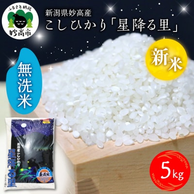 【2025年12月下旬発送】令和7年産 新潟県妙高産こしひかり「星降る里」5kg 無洗米
