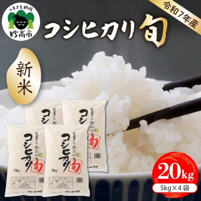 【2025年12月中旬発送】【令和7年産米】新潟県妙高産斐太の里コシヒカリ旬20kg(5kg×4袋)