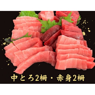 【お正月用B】天然本まぐろ 中とろ2柵・赤身2柵
