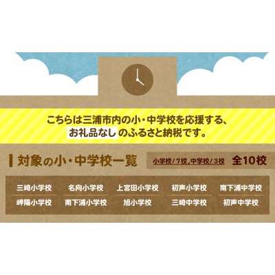 【返礼品なし】【母校応援 ふるさと寄付金事業】三崎小学校(1,000円)