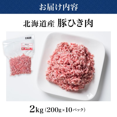 北海道産 豚ひき肉2kg(200g×10パック)  F21H-431