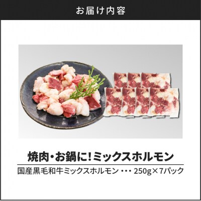 【生産者おすすめ】焼肉・お鍋に!ミックスホルモン1.75kg　K002-005_cp