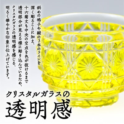 島津薩摩切子 猪口(大) cut18 島津紫　K010-003_3