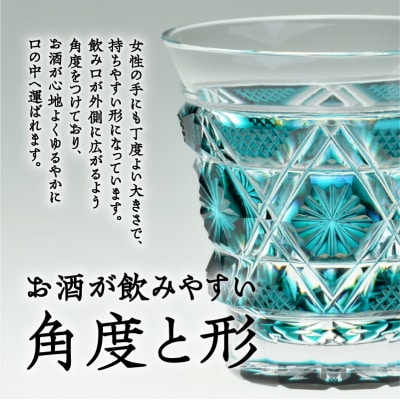 島津薩摩切子　冷酒グラス cut01 藍　K010-006_1