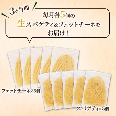 【3ヶ月定期便】生スパゲティ5個×生フェットチーネ5個　K036-T05