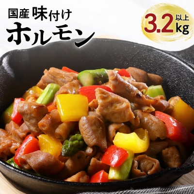 【 期間限定 生活応援 】【ナンチクファクトリー】国産豚味付けホルモン3.2kg以上(F)