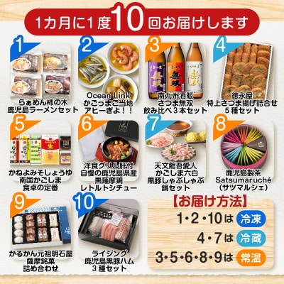 【全10回】鹿児島市うまいもん定期便!～ご当地の品セレクション～　K000-T2303