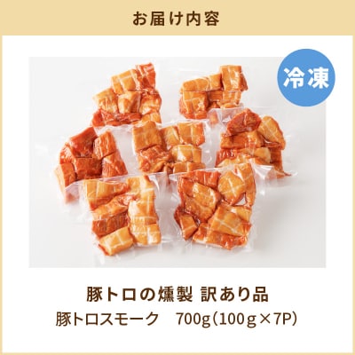 【 生活応援 厚切りハムステーキ切り落とし 】 期間限定豚トロの燻製訳あり品　K161-004_cp