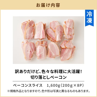 【生産者おすすめ】訳ありだけど、色々な料理に大活躍!切り落としベーコン8P　K161-010_cp