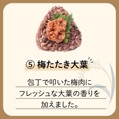【7営業日以内に発送】冷凍玄米おむすび 5個入り (5)梅たたき大葉　K182-005_05