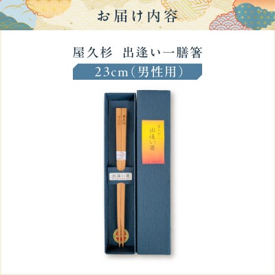 屋久杉 出逢い一膳箸 男性用(23cm)　K042-007_2