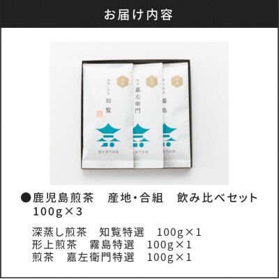 鹿児島煎茶産地・合組飲み比べ 3袋　K112-001