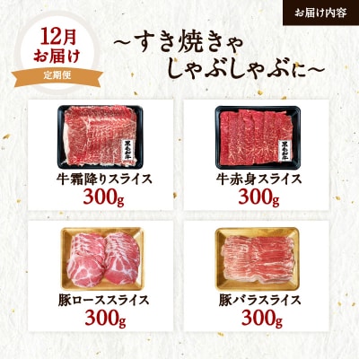 【全4回】黒毛和牛と黒豚を堪能するセット　K098-T05