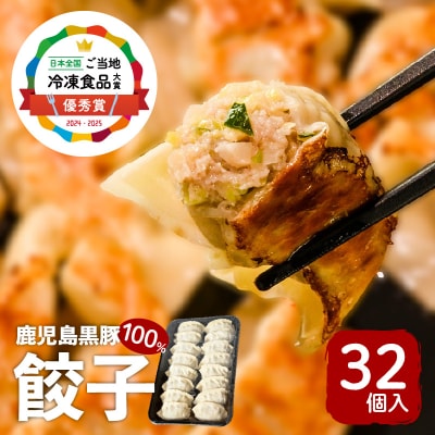 【 生活応援 +うんまか生餃子1P 付き 】 期間限定 鹿児島黒豚100%餃子 32個入り