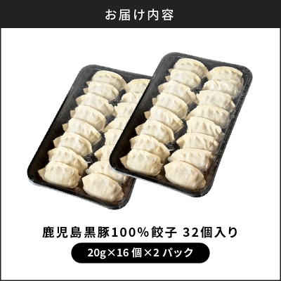 【 生活応援 +うんまか生餃子1P 付き 】 期間限定 鹿児島黒豚100%餃子 32個入り