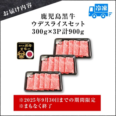 鹿児島黒牛ウデスライスセット 計900g(D-3501)　K127-009