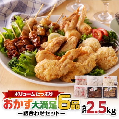 【大容量合計2.5kg】ボリュームたっぷりおかず大満足6品詰合わせセット　K219-002