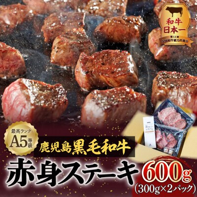 A5等級鹿児島県産黒毛和牛赤身ステーキ600g　K002-028
