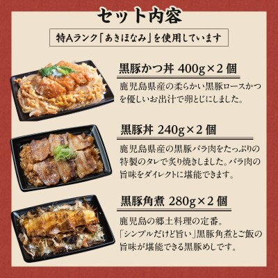 【かごしま黒豚 六白亭】黒豚めし詰合せ 6個　K163-004