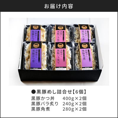 【かごしま黒豚 六白亭】黒豚めし詰合せ 6個　K163-004