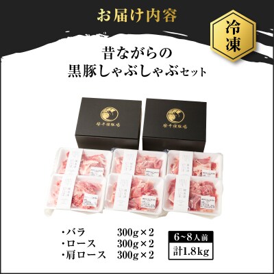 昔ながらの黒豚しゃぶしゃぶセット<バラ、ロース、肩ロース>6～8人前　K125-004