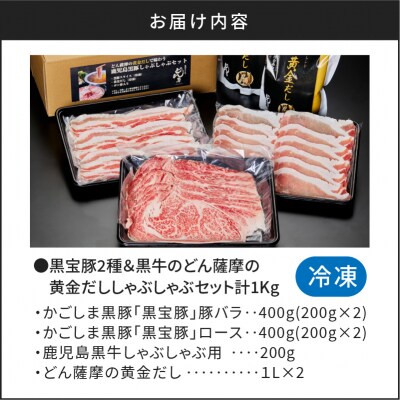 【5営業日以内に発送】黒宝豚2種&黒牛の黄金だししゃぶしゃぶセット計1Kg　K227-004_02