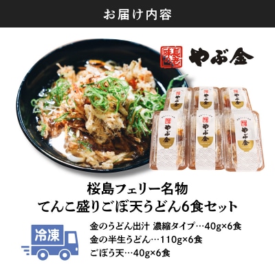 桜島フェリー名物　てんこ盛りごぼ天うどん6食セット　K244-001_02